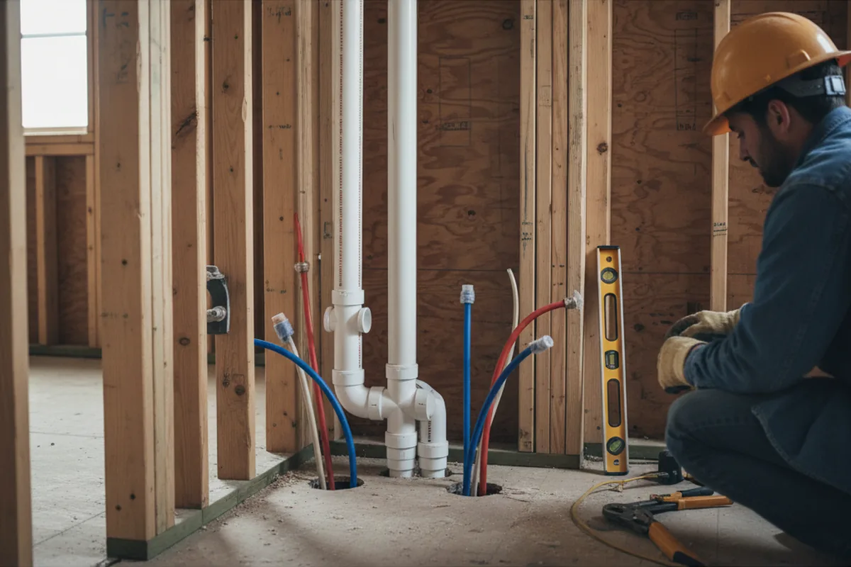 Drain and supply rough-in during Toilet Repair and Installation in Ithaca